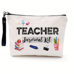 Letter Print Zipper Pouch Carry On Bag for Teacher