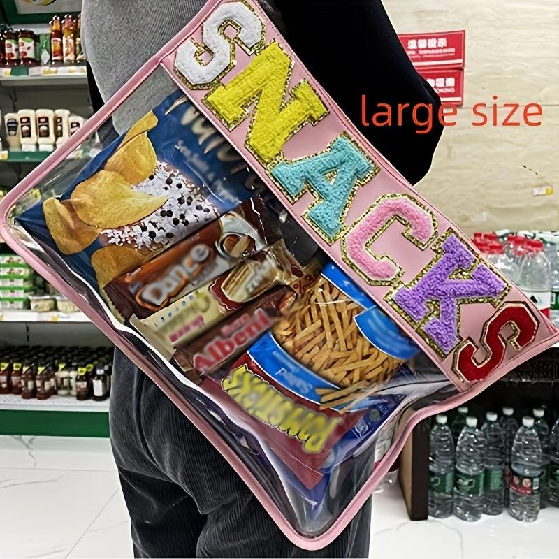 Chenille Letter Patch PVC Pouch Zipper Travel Cosmetic Bag