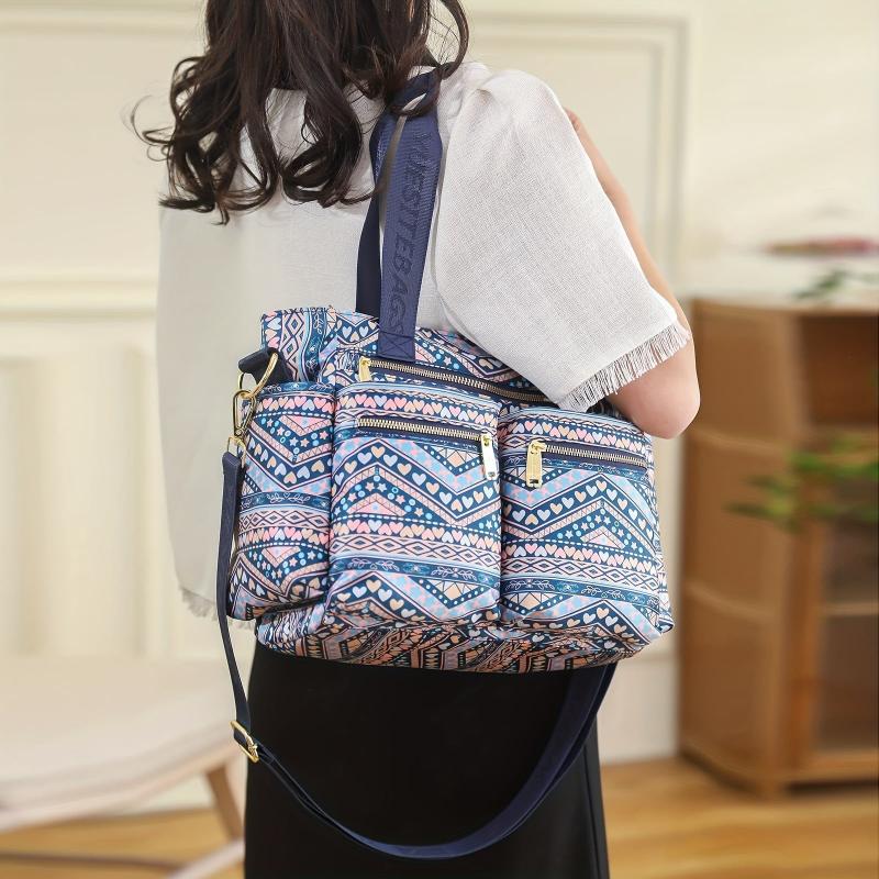 Geometric Pattern Crossbody Bag for Travel Shopping