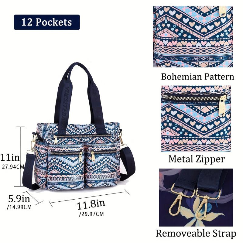 Geometric Pattern Crossbody Bag for Travel Shopping
