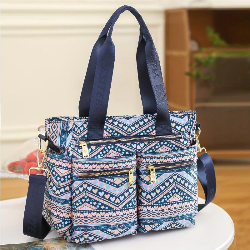 Geometric Pattern Crossbody Bag for Travel Shopping
