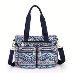 Geometric Pattern Crossbody Bag for Travel Shopping