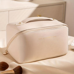 Solid Makeup Pouch Zipper Travel Storage Bag