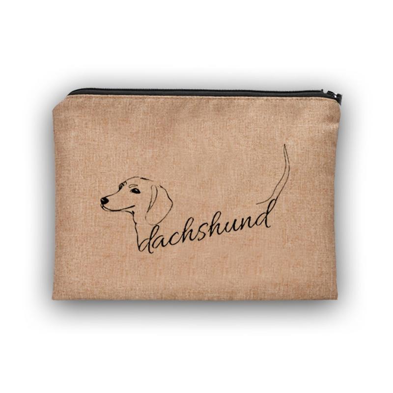 Cartoon Dog Pattern Portable Cosmetic Bag Travel Makeup Bag with Zipper