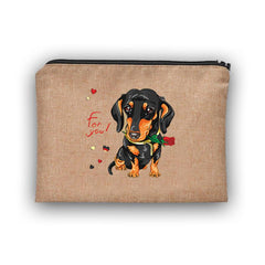 Cartoon Dog Pattern Portable Cosmetic Bag Travel Makeup Bag with Zipper