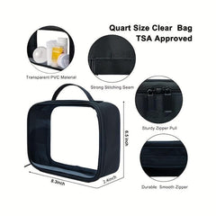 Transparent Cosmetic Zipper Bag Lightweight Organizer Toiletry Wash Bag