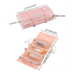 Detachable Rope Rolling Cosmetic Bag Nylon Foldable Separation Makeup Bag
