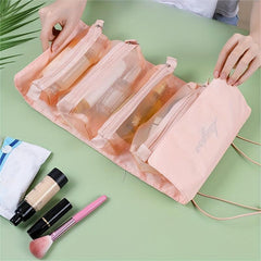 Detachable Rope Rolling Cosmetic Bag Nylon Foldable Separation Makeup Bag