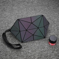 Geometric Cosmetic Bag Luminous Storage Large Capacity Travel Portable Bag