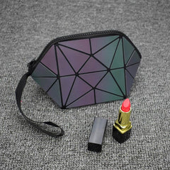 Geometric Cosmetic Bag Luminous Storage Large Capacity Travel Portable Bag