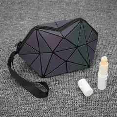 Geometric Cosmetic Bag Luminous Storage Large Capacity Travel Portable Bag