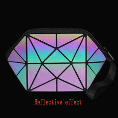 Geometric Cosmetic Bag Luminous Storage Large Capacity Travel Portable Bag