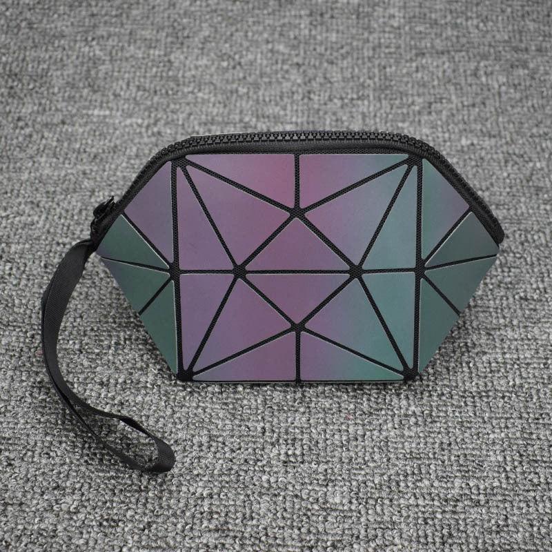 Geometric Cosmetic Bag Luminous Storage Large Capacity Travel Portable Bag