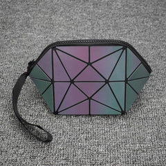 Geometric Cosmetic Bag Luminous Storage Large Capacity Travel Portable Bag