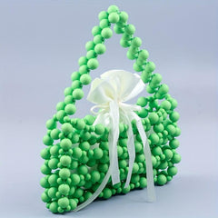 Beaded Hollow Handbag With Drawstring Inner Bag