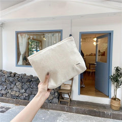 Corduroy Soft Zipper Cosmetic Bag Portable Makeup Storage Bag