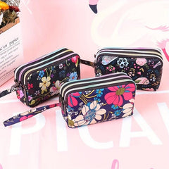 Vintage Floral Print Large Wallet Clutch Coin Purse