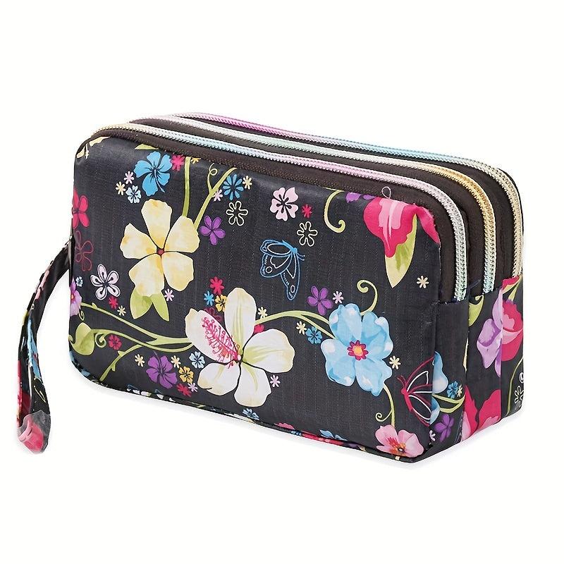 Vintage Floral Print Large Wallet Clutch Coin Purse