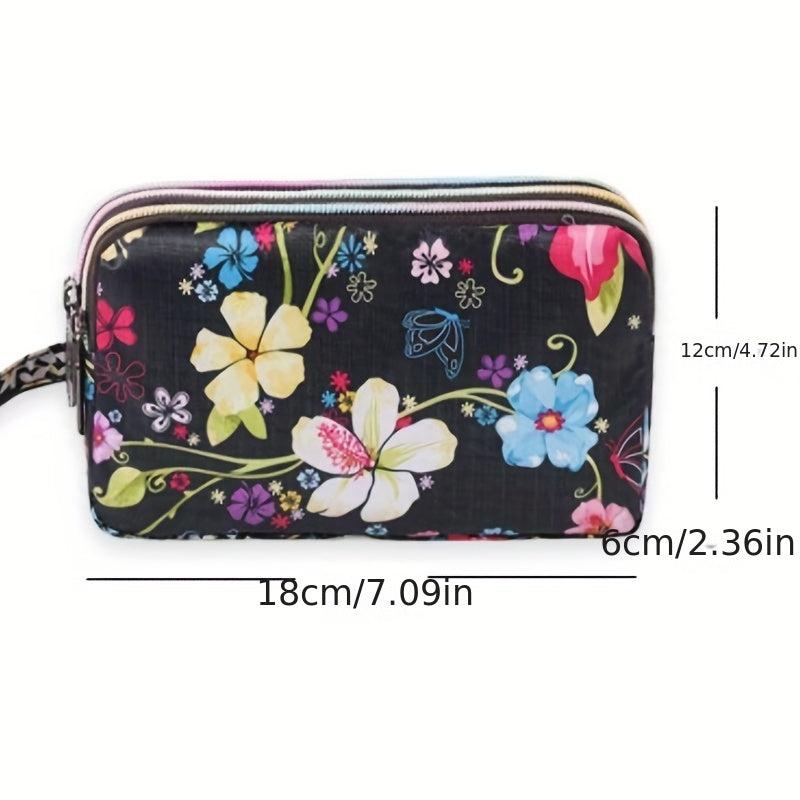 Vintage Floral Print Large Wallet Clutch Coin Purse