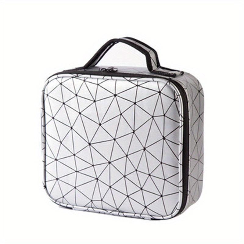 Portable Geometric Pattern Travel Makeup Bag