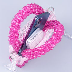Stylish Mini Gradient Beaded Crossbody Bag Acrylic Shoulder Handbag Purse