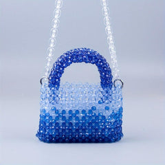 Stylish Mini Gradient Beaded Crossbody Bag Acrylic Shoulder Handbag Purse