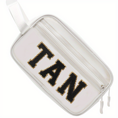 Stylish Letter Patched Cosmetic Bag Zipper Makeup Organizer
