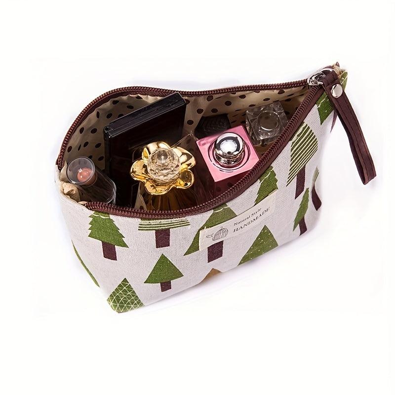 Leaf Print Carry All Pouch Cosmetic Storage Bag Coin Purse