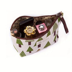 Leaf Print Carry All Pouch Cosmetic Storage Bag Coin Purse