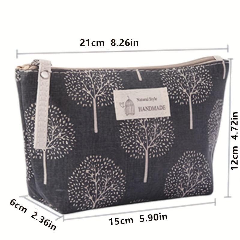 Leaf Print Carry All Pouch Cosmetic Storage Bag Coin Purse