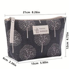 Leaf Print Carry All Pouch Cosmetic Storage Bag Coin Purse
