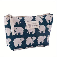 Leaf Print Carry All Pouch Cosmetic Storage Bag Coin Purse