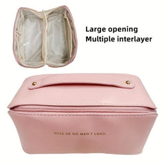 Women's Zipper Cosmetic Bag Faux Leather Makeup Organizer