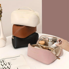 Women's Zipper Cosmetic Bag Faux Leather Makeup Organizer