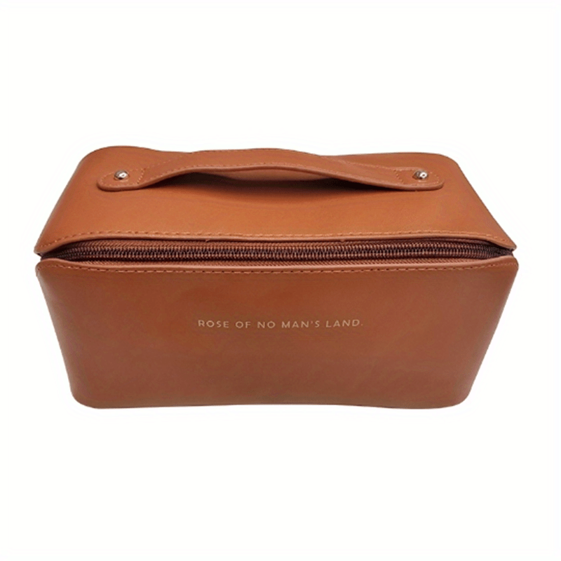 Women's Zipper Cosmetic Bag Faux Leather Makeup Organizer