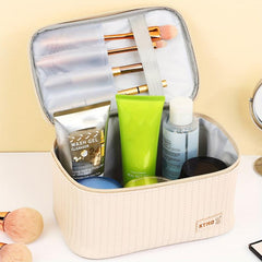 Quilted Makeup Bag Solid Cosmetic Travel Toiletry Wash Bag