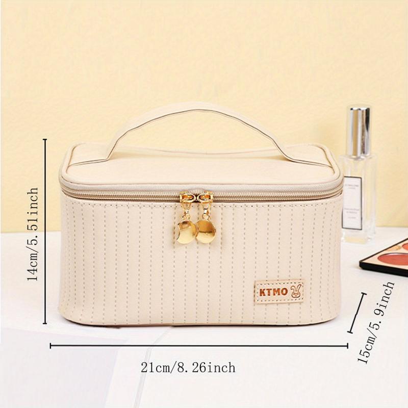 Quilted Makeup Bag Solid Cosmetic Travel Toiletry Wash Bag