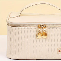 Quilted Makeup Bag Solid Cosmetic Travel Toiletry Wash Bag