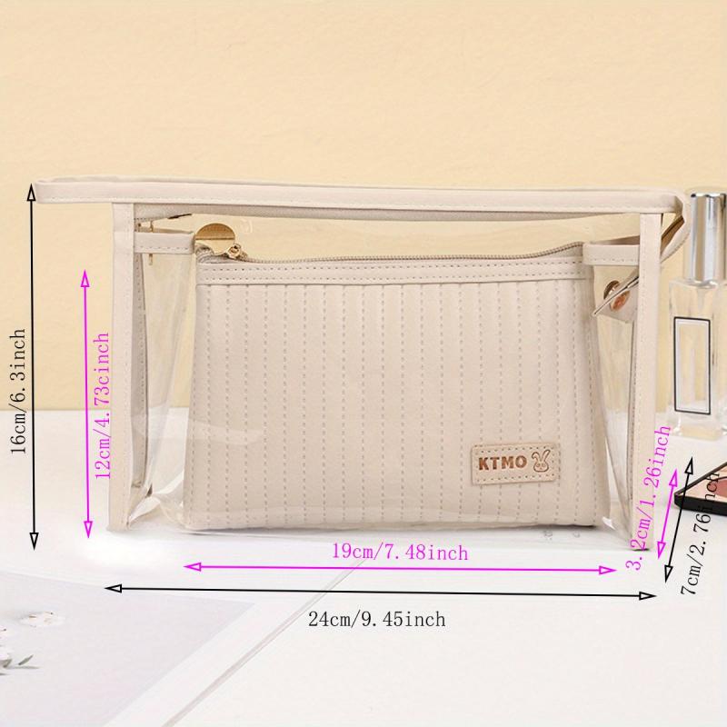 Quilted Makeup Bag Solid Cosmetic Travel Toiletry Wash Bag
