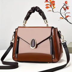 Classic Square Shoulder Bag Faux Leather for Work