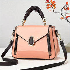 Classic Square Shoulder Bag Faux Leather for Work