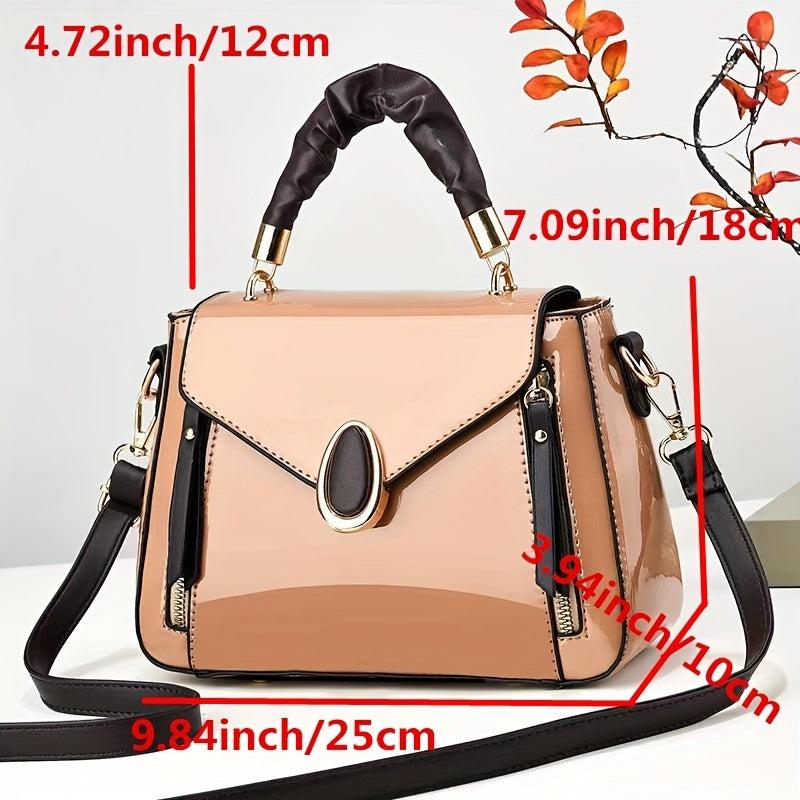 Classic Square Shoulder Bag Faux Leather for Work