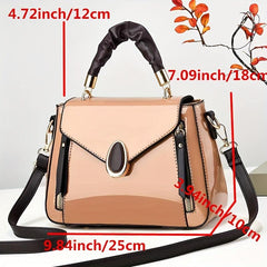Classic Square Shoulder Bag Faux Leather for Work