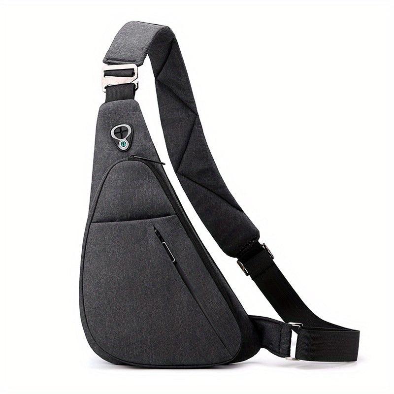 Waterproof Men's Chest Bag with Earphone Hole for Outdoor Sports