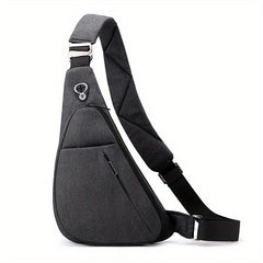 Waterproof Men's Chest Bag with Earphone Hole for Outdoor Sports
