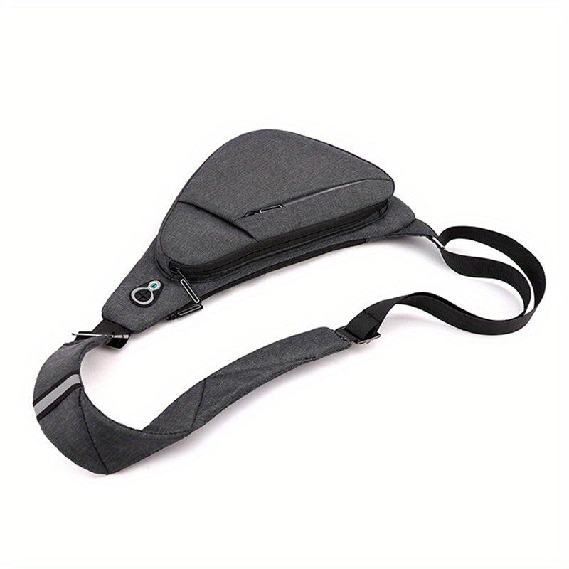 Waterproof Men's Chest Bag with Earphone Hole for Outdoor Sports