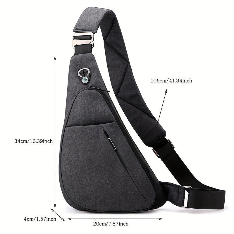 Waterproof Men's Chest Bag with Earphone Hole for Outdoor Sports