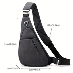 Waterproof Men's Chest Bag with Earphone Hole for Outdoor Sports