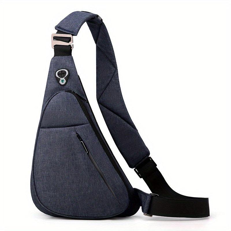 Waterproof Men's Chest Bag with Earphone Hole for Outdoor Sports