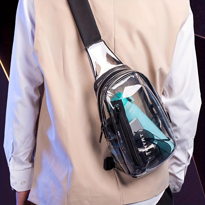 Men's Transparent Chest Bag With USB Charging Port